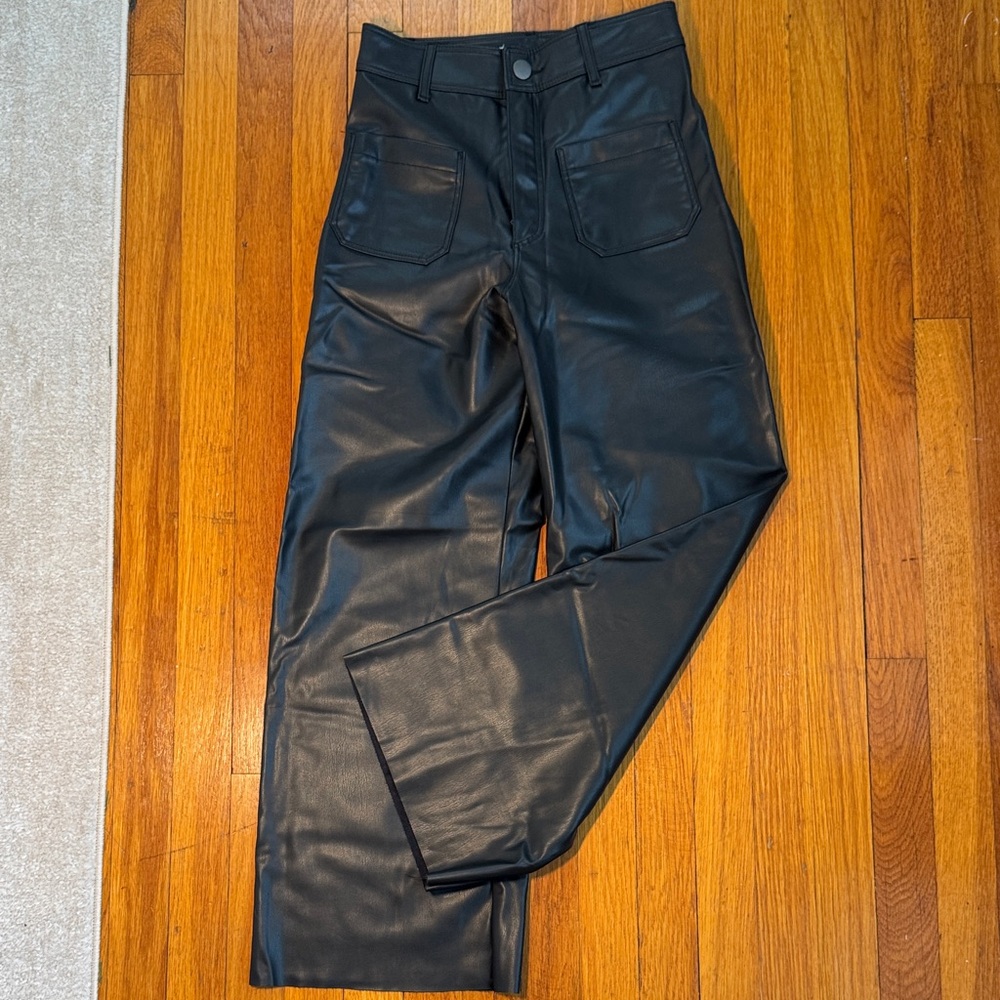 ZARA Black Faux Leather Pants